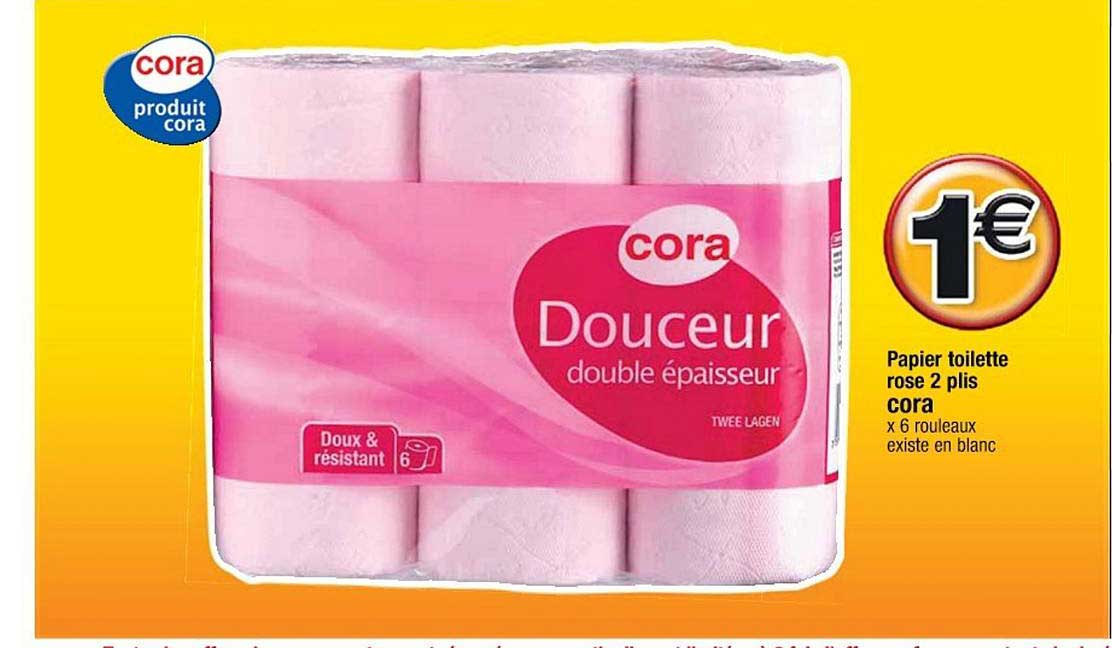 papier toilette rose 2 plis cora
