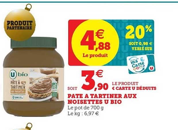 Pâte à Tartiner Aux Noisettes U Bio