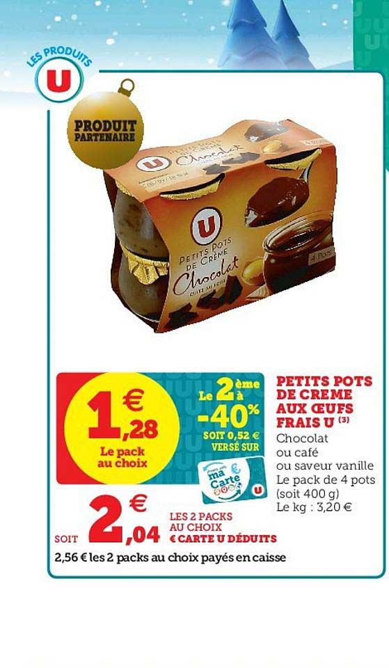 petits pots de crème aux œufs frais u