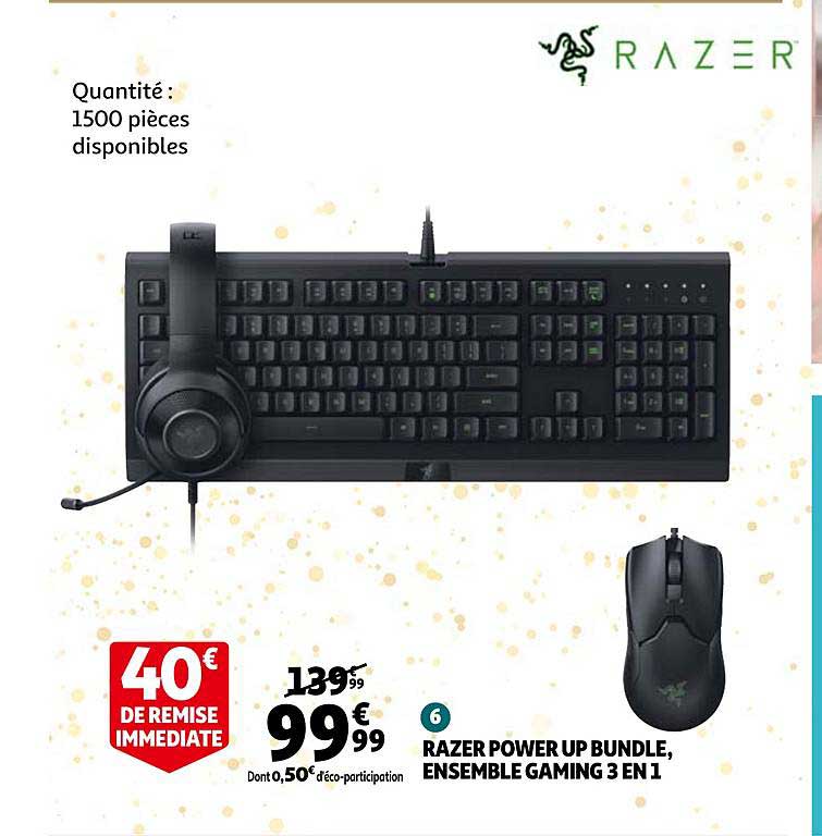 razer power up bundle, ensemble gaming 3 en 1
