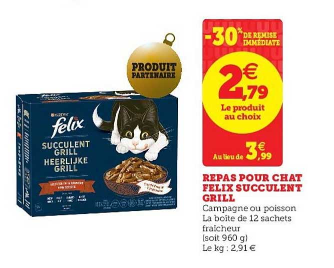 repas pour chat felix succulent grill