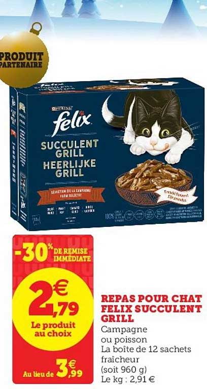 repas pour chat felix succulent grill