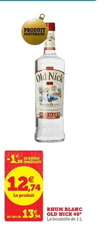 Rhum Blanc Old Nick 40°