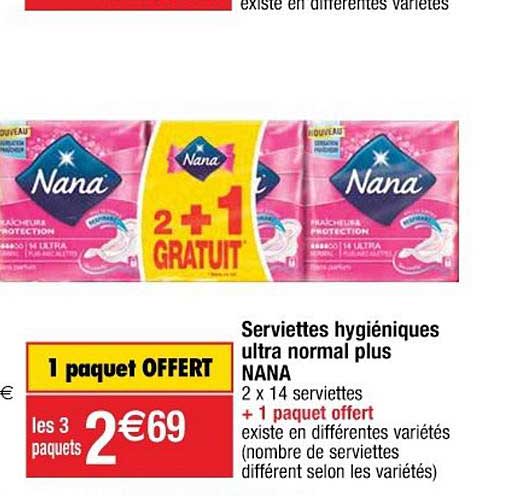 serviettes hygiéniques ultra normal plus nana