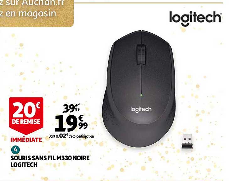 souris sans fil m330 noire logitech