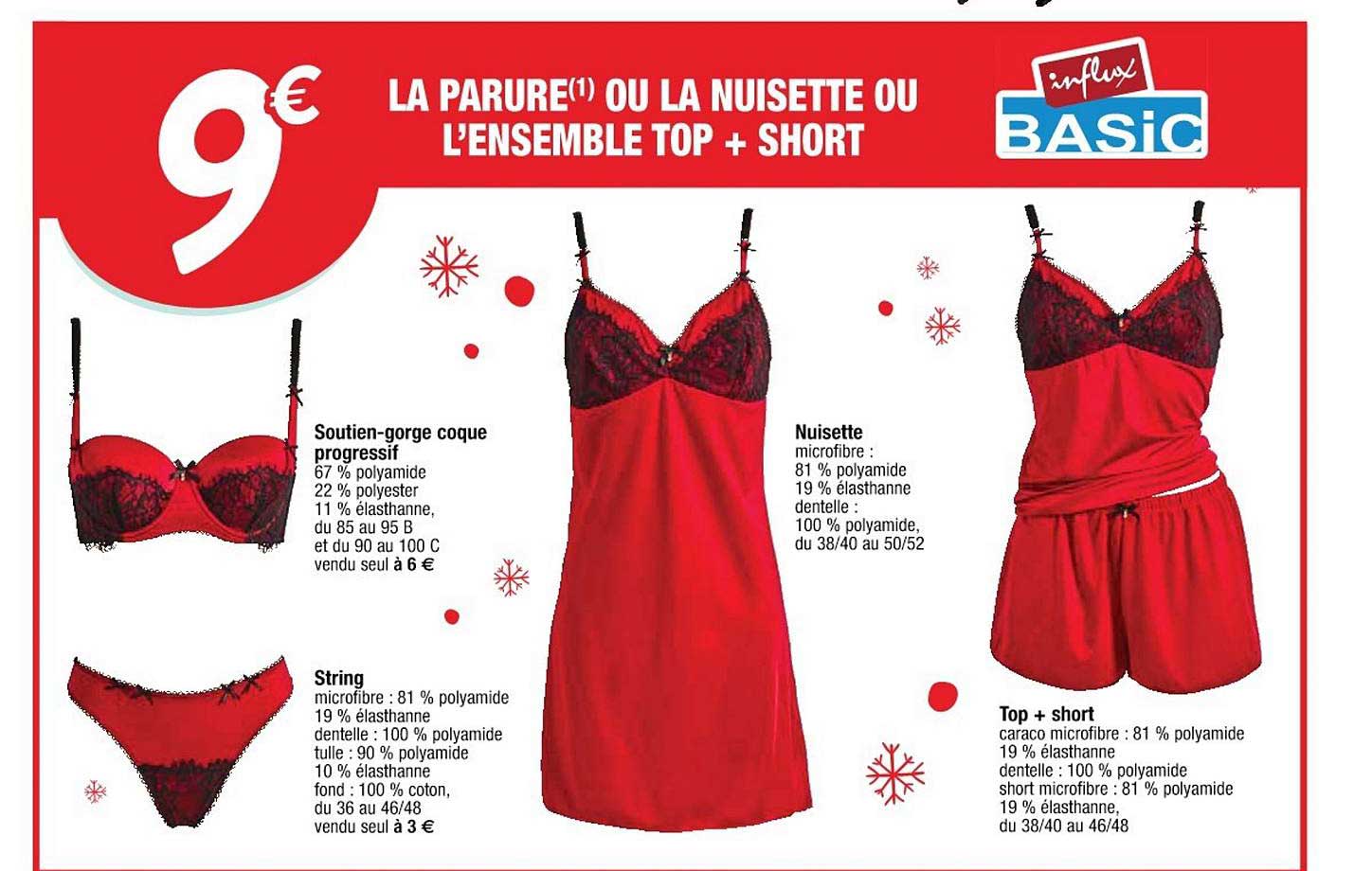 soutien-gorge coque progressif, string, nuisette, top + short