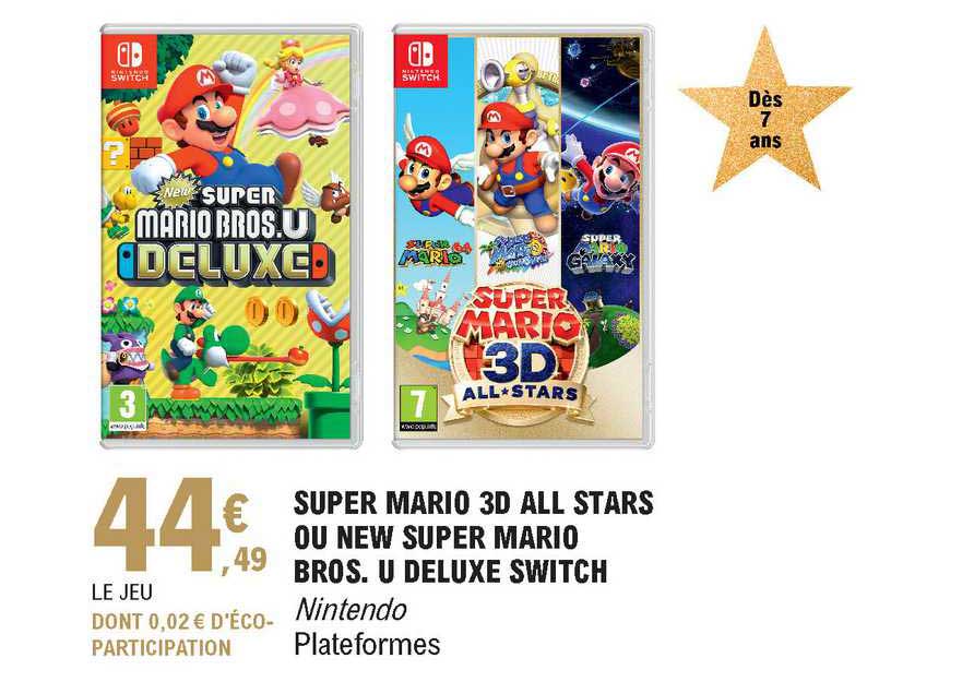 super mario 3d all stars ou new super mario bros u deluxe switch