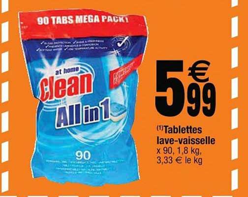tablettes lave-vaisselle clean all in 1