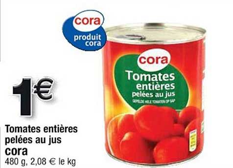 Tomates Entières Pelées Au Jus Cora
