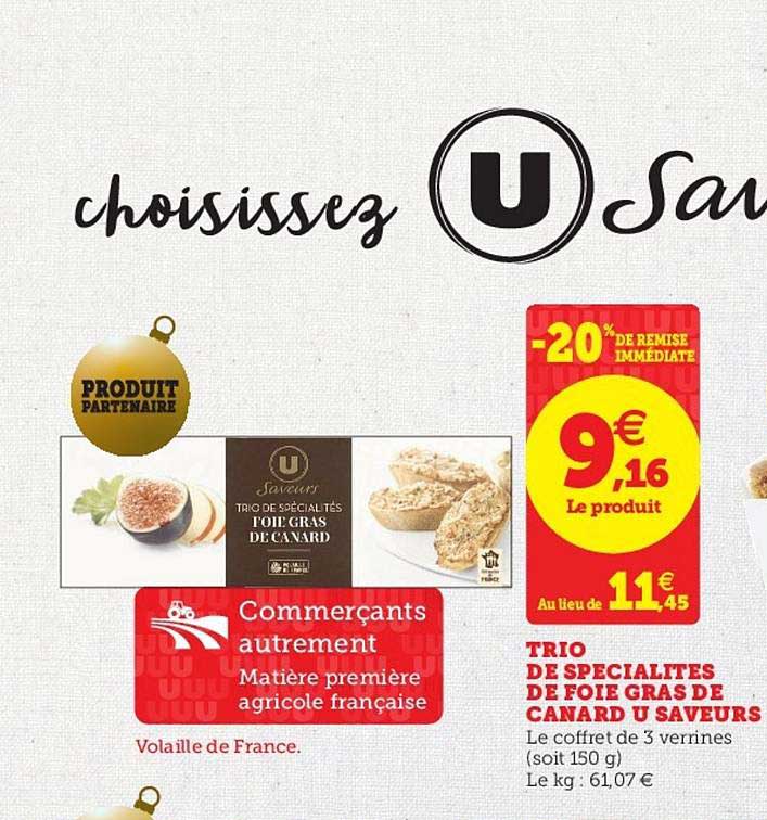 trio de spécialités de fois gras de canard u saveurs