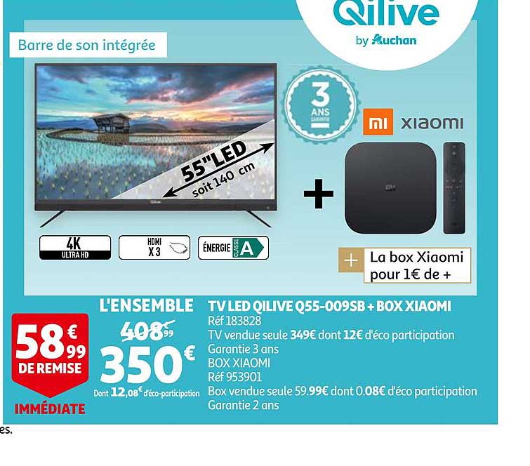 Tv Led Qilive Q55-009sb + Box Xiaomi