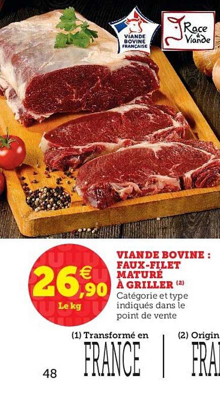 viande bovine : faux-filet maturé à griller