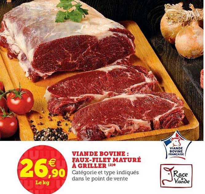 viande bovine : faux filet maturé à griller