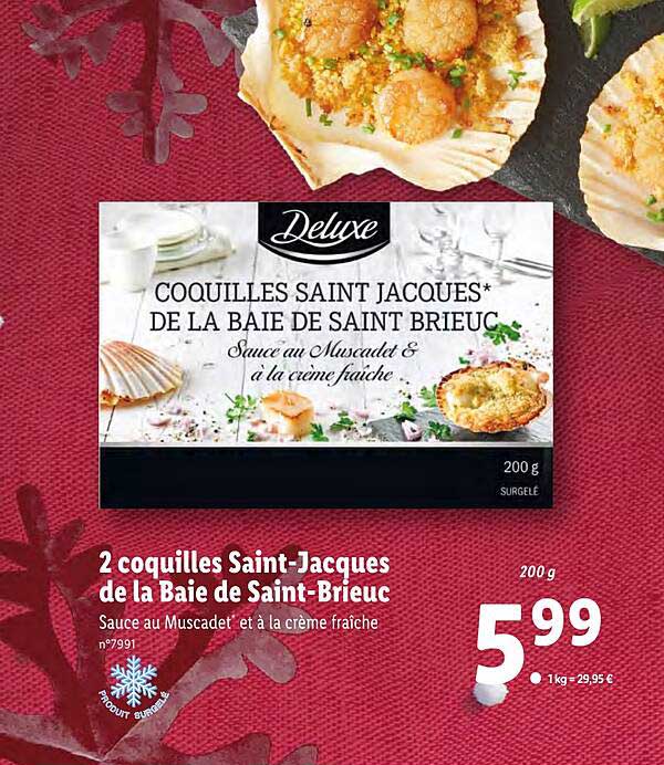 2 coquilles saint-jacques de la baie de saint-brieuc deluxe