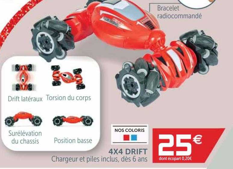 4x4 drift chargeur et piles inclus dès 6 ans