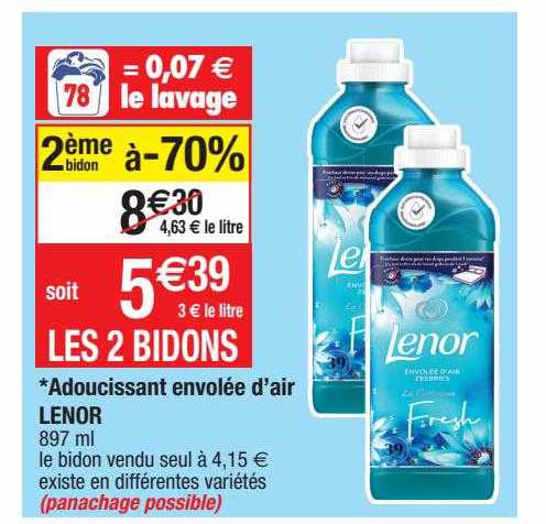 adoucissant envolée d'air lenor