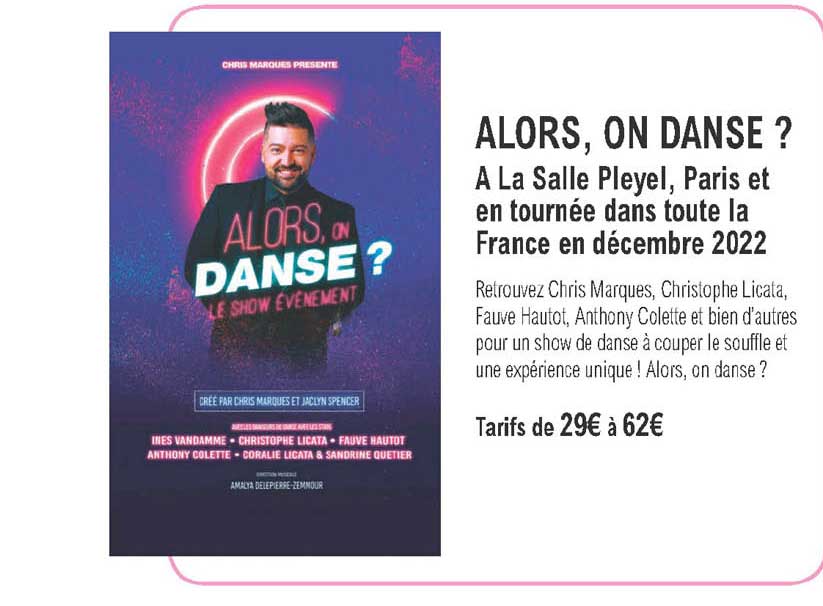 alors, on danse ? à la salle pleyel, paris et en tournée dans toute la france en décembre 2022