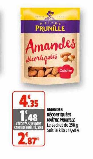 amandes décortiquées maître prunille