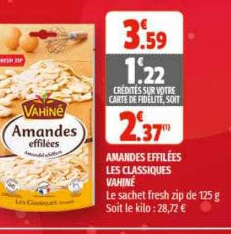 amandes effilées les classiques vahiné