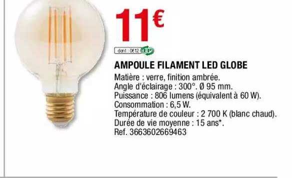 ampoule filament led globe