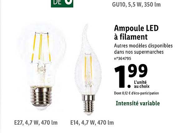 ampoule led à filament