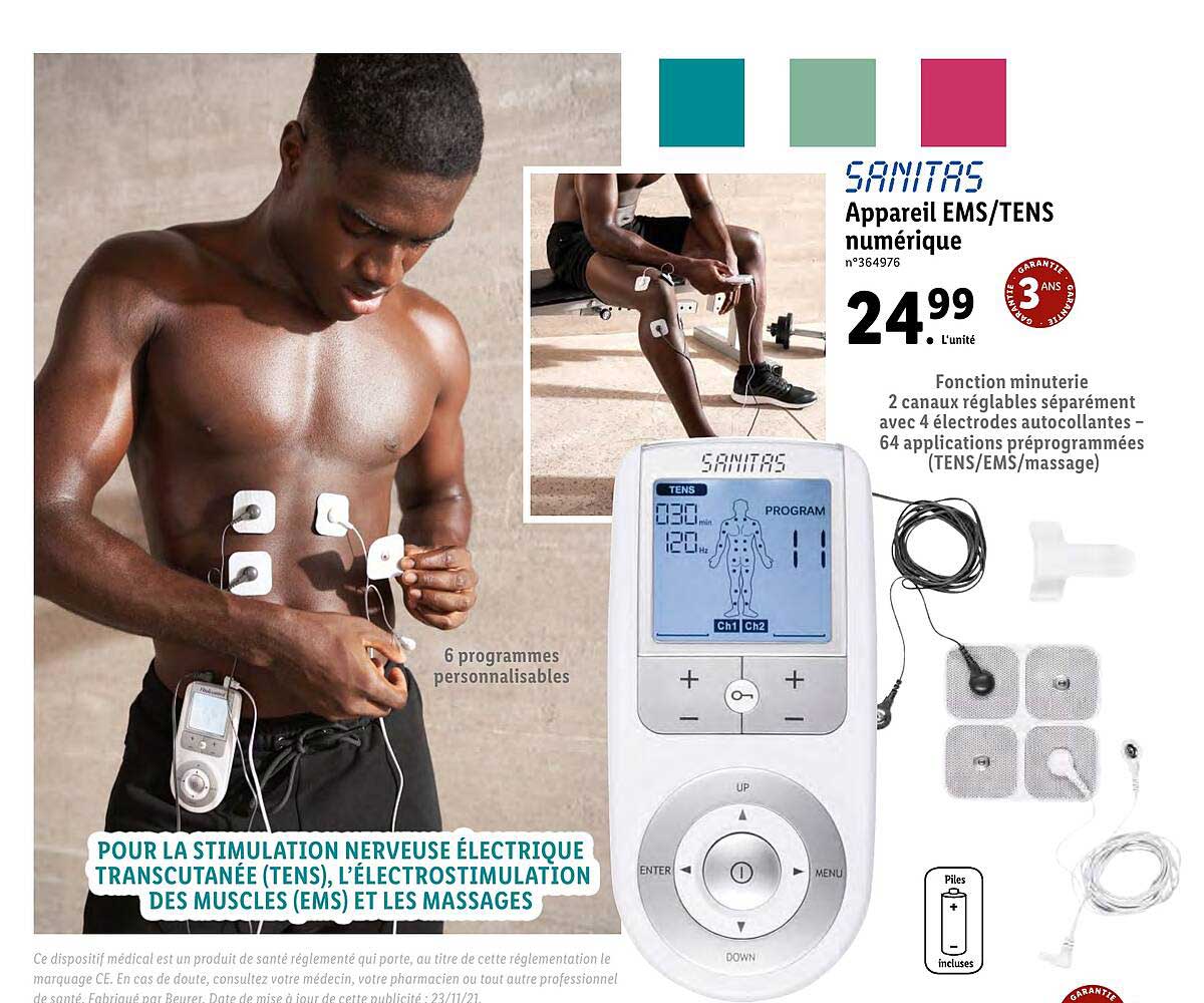 appareil ems-tens numérique sanitas