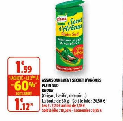 assaisonnement secret d'arômes plein sud knorr
