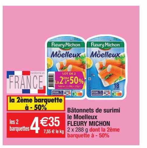 bâtonnets de surimi le moelleux fleury michon