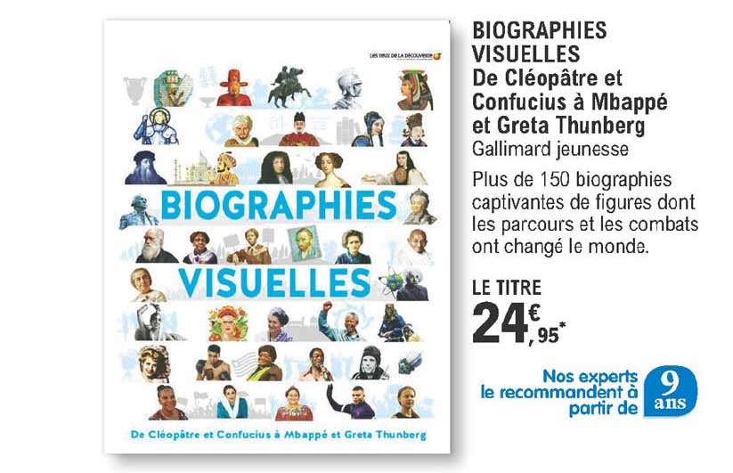 biographies visuelles - de cléopâtre et confucius à mbappé et greta thunberg