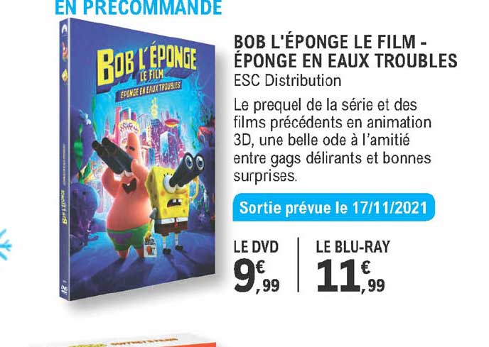 bob l'éponge le film - éponge en eaux troubles - esc distribution