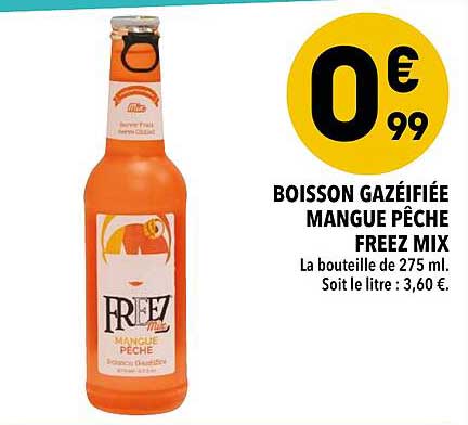 boisson gazéifiée mangue pêche freez mix