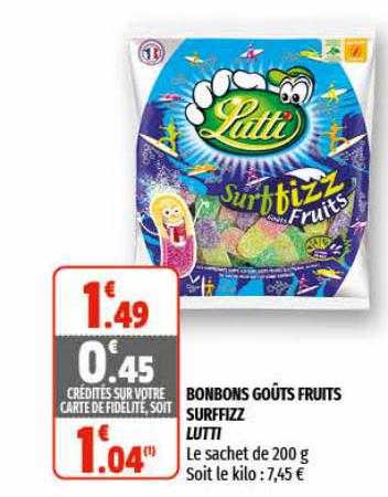 bonbons goûts fruits surffizz lutti