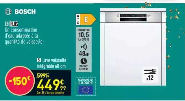 bosch lave vaisselle intégrable 60 cm