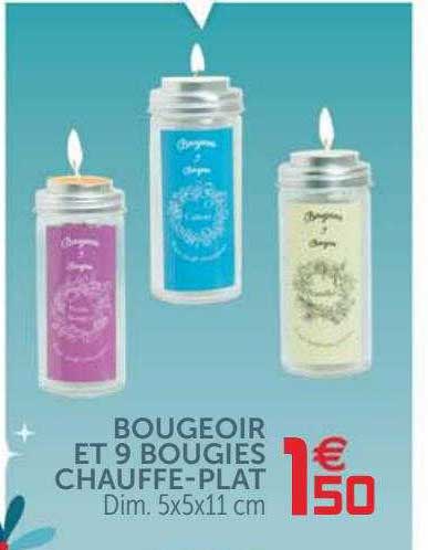 bougeoir et 9 bougies chauffe-plat