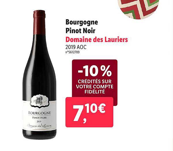 bourgogne pinot noir domaine des lauriers 2019 aoc