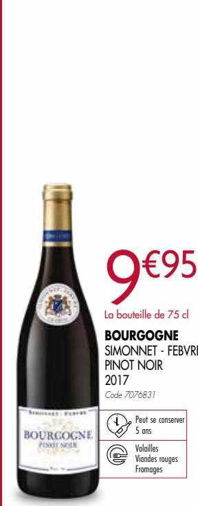 bourgogne simonnet - febvre pinot noir 2017