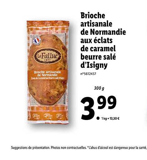 brioche artisanale de normandie aux éclats de caramel beurre salé d'isigny