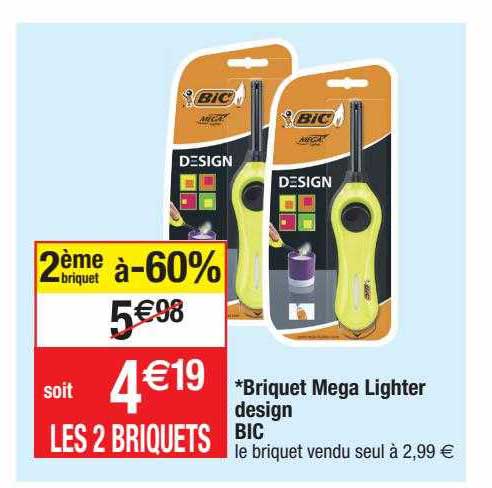 briquet méga lighter design bic