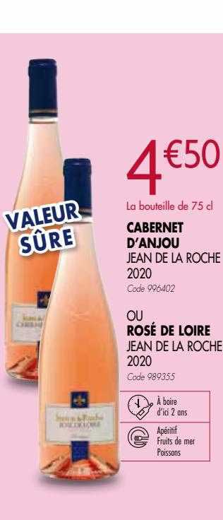 cabernet d'anjou jean de la roche 2020 ou rosé de loire jean de la roche 2020