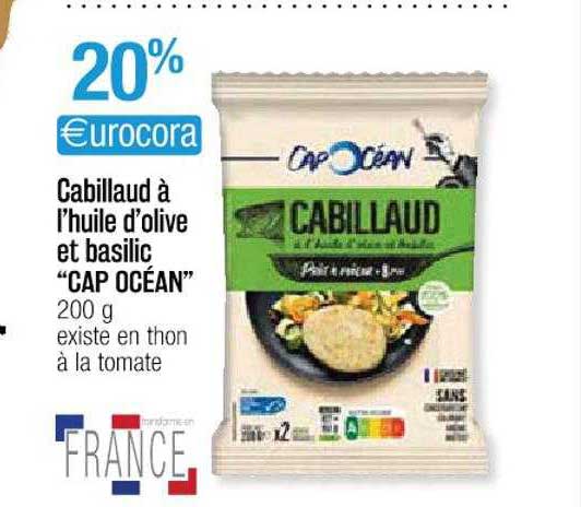 Cabillaud à L'huile D'olive Et Basilic "cap Océan"