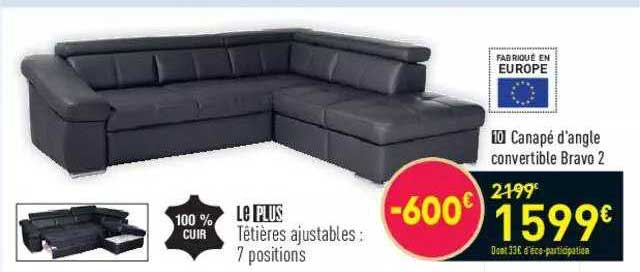 Canapé D'angle Convertible Bravo 2