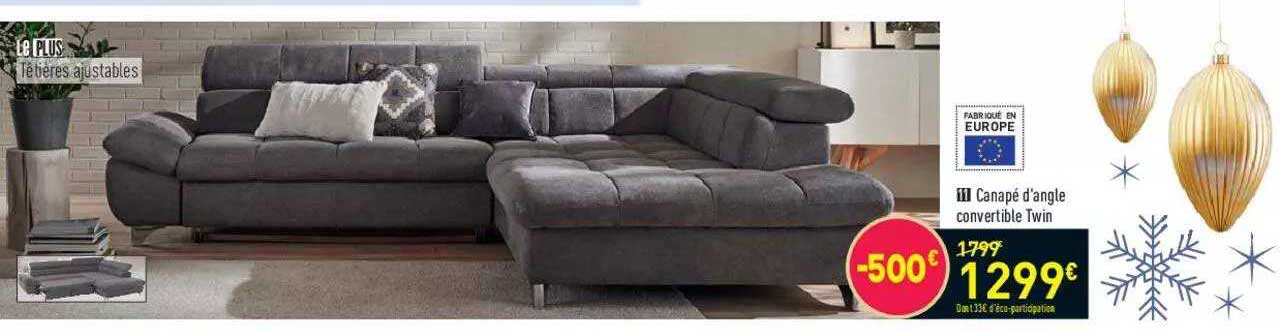 Canapé D'angle Convertible Twin