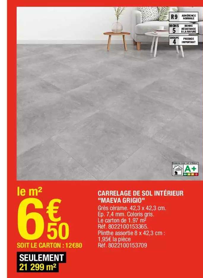 carrelage de sol intérieur "maeva grigio"
