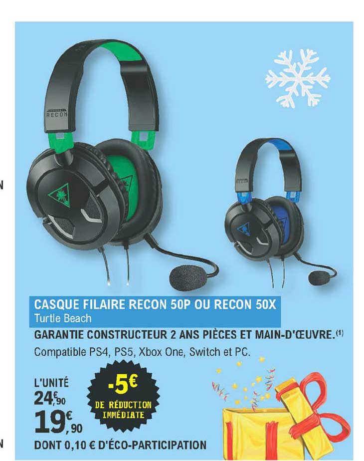 casque filaire recon 50p ou recon 50x turtle beach