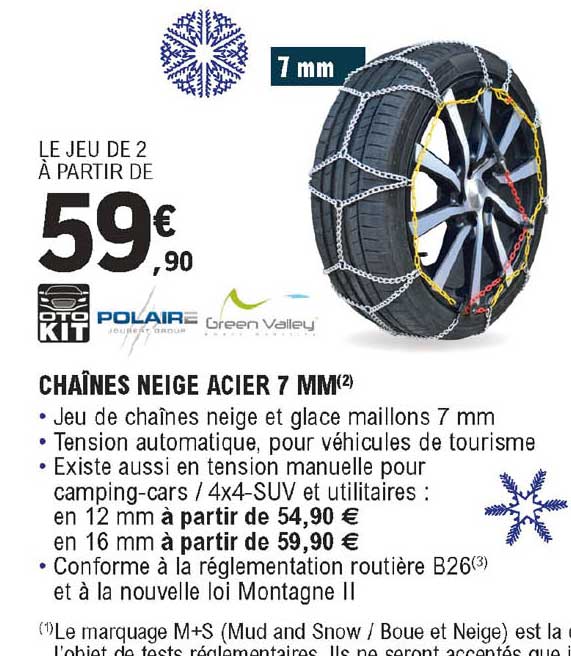 chaînes neige acier 7 mm polaire
