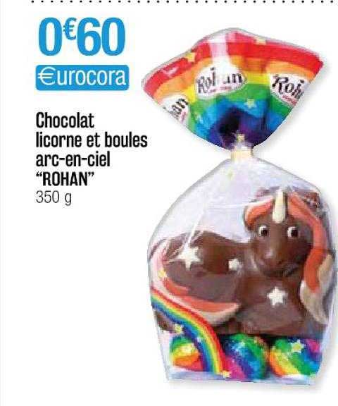 chocolat licorne et boules arc-en-ciel "rohan"
