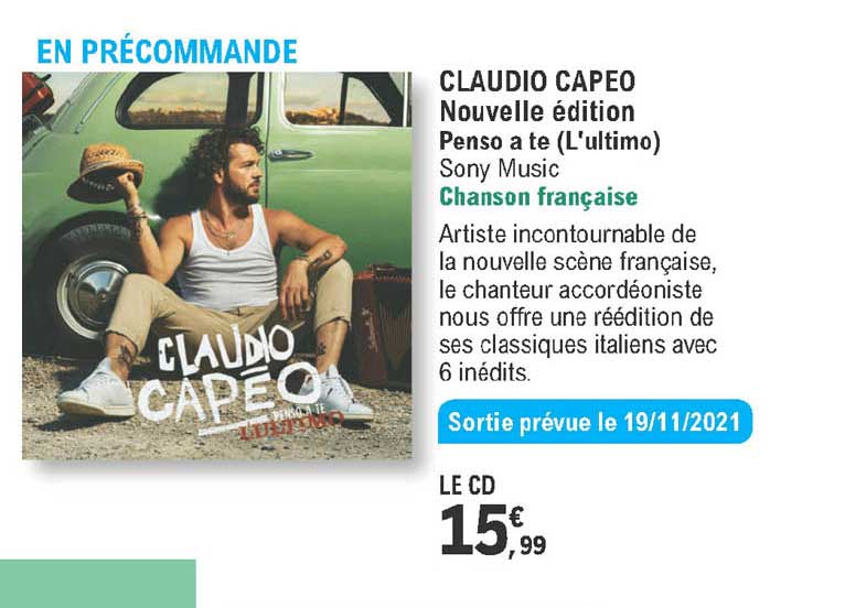 claudio capeo - nouvelle édition - penso a te (l'ultimo)