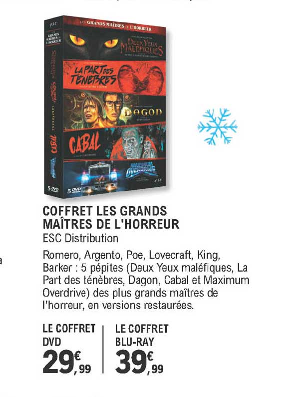 coffret les grands maîtres de l'horreur