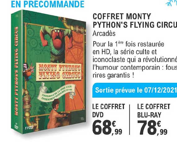 coffret monty python's flying circus - arcadès