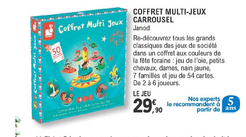coffret multi-jeux carrousel - janod